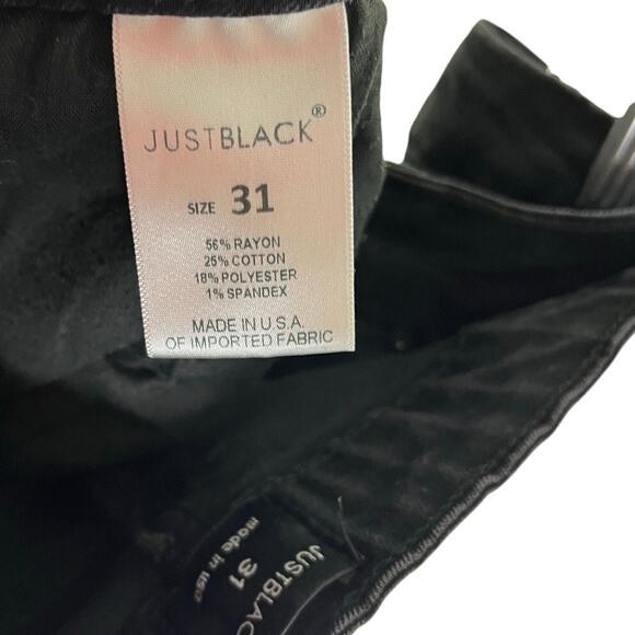 Just Black Skinny Jeans Womens 31 Black Rock 'n' Roll Dark Wash Mid-Rise Classic - Picture 7 of 9